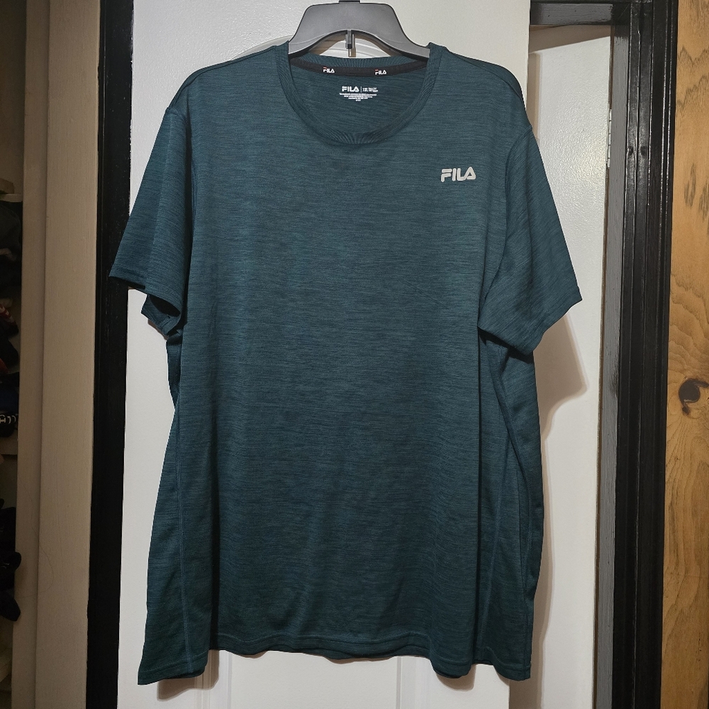 Fila Men's Lightweight Blue Green Short Sleeve Athletic Tshirt Size XXL